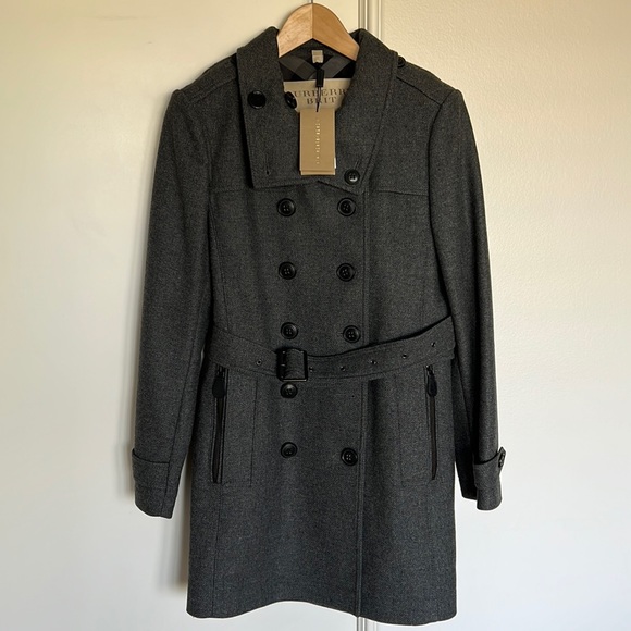 Burberry Brit Wool Coat Jacket Size 12 (EU46) - Picture 2 of 16